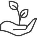 Hand holding tree icon